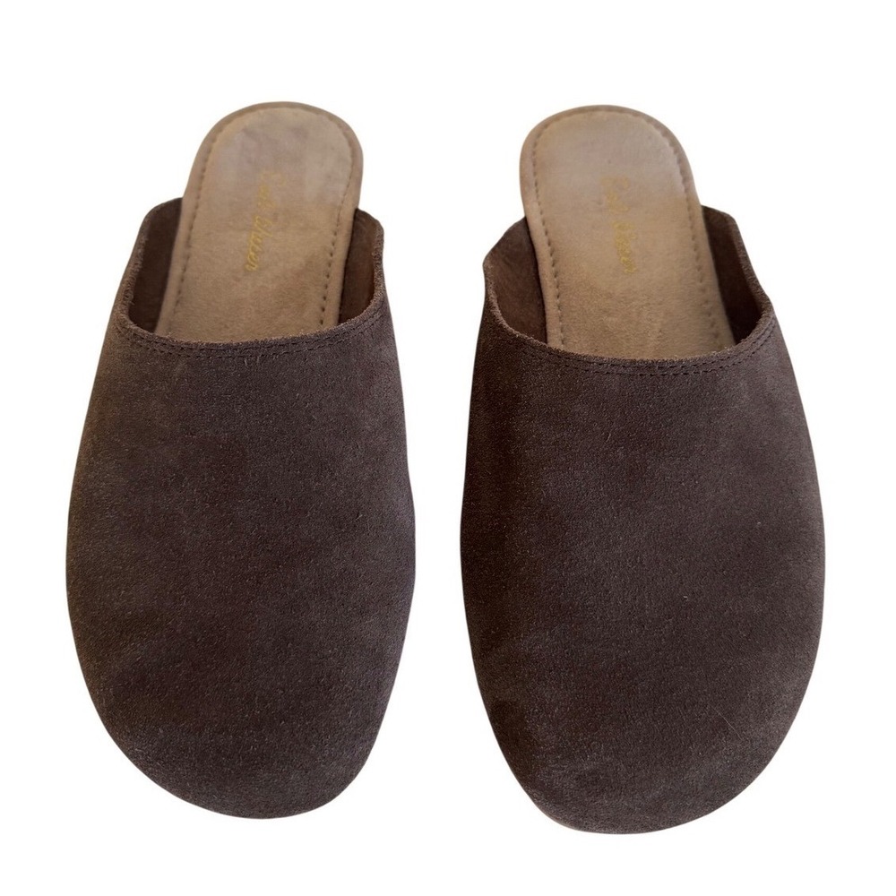 Salt Water Brown Suede Leather Mule Slides Women's 9 Minimalist Coastal Flat